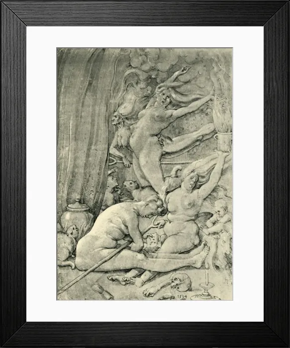 Framed Print : Witches, 1514, (1943). Creator: Hans Baldung Framed Print : Witches, 1514, (1943). Creator: Hans Baldung