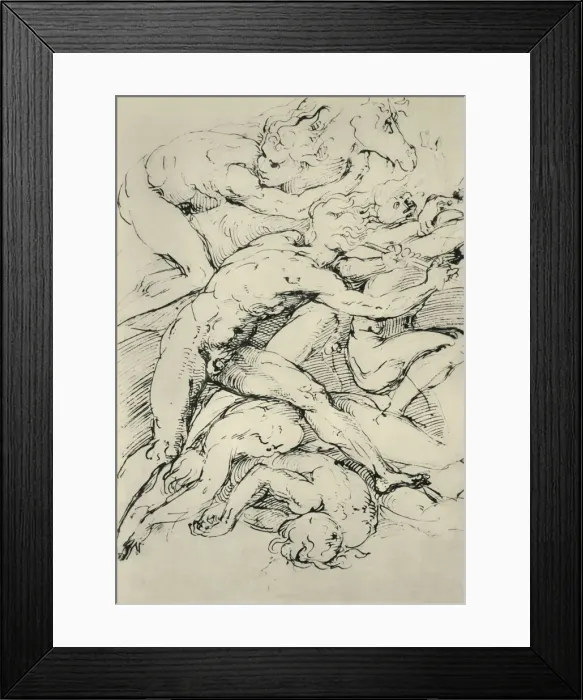 Framed Print : Battle scene, early 16th century, (1943). Creator: Raphael Framed Print : Battle scene, early 16th century, (1943). Creator: Raphael