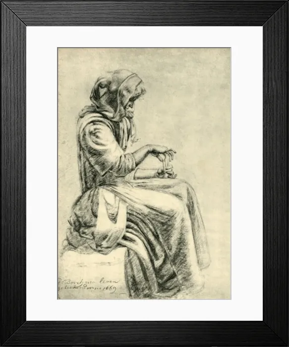 Framed Print : Seated woman with playing cards, 1669, (1943). Creator: Pupil of Gerard ter Borch II Framed Print : Seated woman with playing cards, 1669, (1943). Creator: Pupil of Gerard ter Borch II