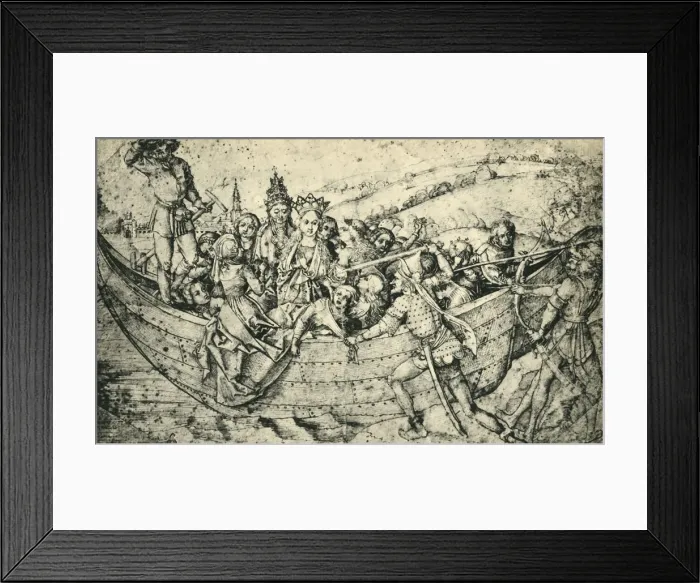 Framed Print : The Martyrdom of Saint Ursula and her companions, c1450, (1943). Creator: Martin Schongauer Framed Print : The Martyrdom of Saint Ursula and her companions, c1450, (1943). Creator: Martin Schongauer