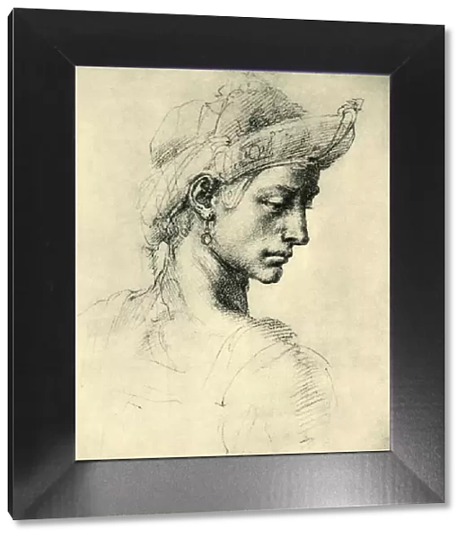 Ideal Head, 1520-1525, (1943). Creator: Michelangelo Buonarroti