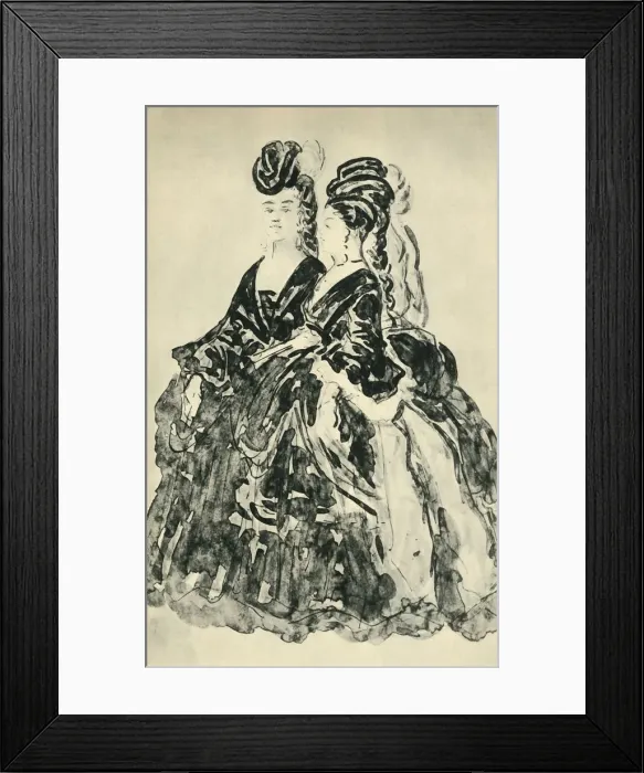 Framed Print : Deux Lorettes, mid-late 19th century, (1943). Creator: Constantin Guys Framed Print : Deux Lorettes, mid-late 19th century, (1943). Creator: Constantin Guys