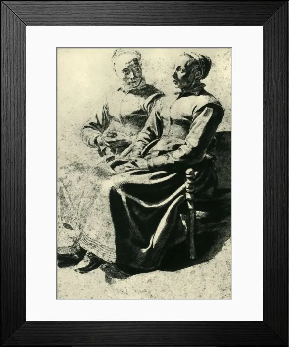 Framed Print : Two peasant women, mid 17th century, (1943). Creator: Mathieu Le Nain Framed Print : Two peasant women, mid 17th century, (1943). Creator: Mathieu Le Nain