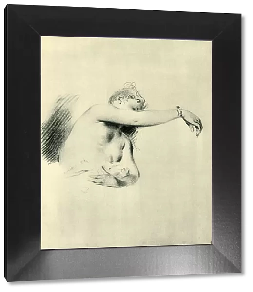 Nude with Right Arm Raised, 1717-1718, (1943). Creator: Jean-Antoine Watteau