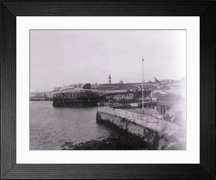 Framed Print : The Promenade Pier at Plymouth in Devon, late 19th-early 20th century. Creator: Unknown Framed Print : The Promenade Pier at Plymouth in Devon, late 19th-early 20th century. Creator: Unknown