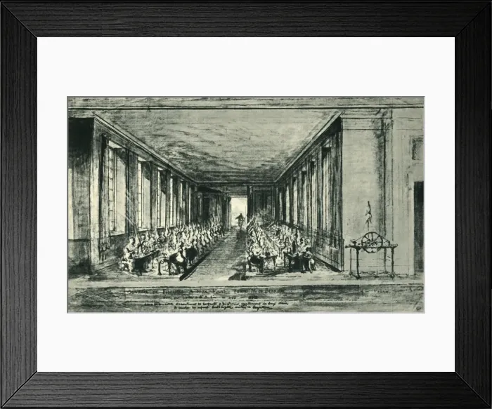 Framed Print : Spinning room, c1776, (1943). Creator: Gabriel de Saint-Aubin Framed Print : Spinning room, c1776, (1943). Creator: Gabriel de Saint-Aubin