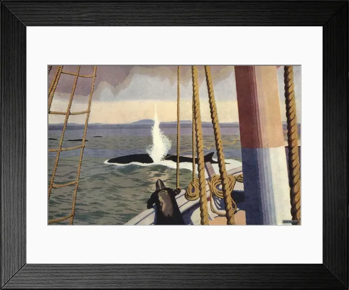 Framed Print : Whaling in the Antarctic. Creator: Keith Henderson Framed Print : Whaling in the Antarctic. Creator: Keith Henderson