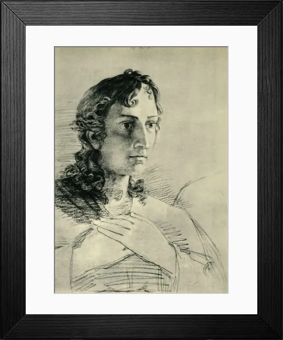 Framed Print : Head and hands of St John, 1806, (1943). Creator: Philipp Otto Runge Framed Print : Head and hands of St John, 1806, (1943). Creator: Philipp Otto Runge