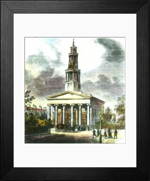 Framed Print : New St. Pancras Church, 19th century. Creator: Unknown Framed Print : New St. Pancras Church, 19th century. Creator: Unknown
