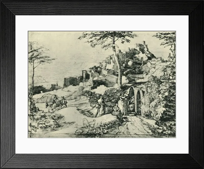 Framed Print : Women by a water fountain at Olevano, near Rome, Italy, 1822, (1943) Framed Print : Women by a water fountain at Olevano, near Rome, Italy, 1822, (1943)