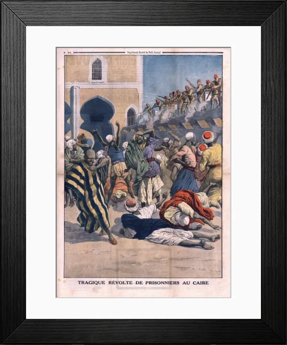 Framed Print : Tragic rebellion of prisoners in Cairo, 1914. Creator: Unknown Framed Print : Tragic rebellion of prisoners in Cairo, 1914. Creator: Unknown