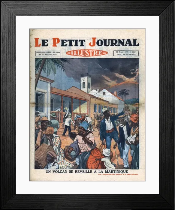 Framed Print : A volcano erupts in Martinique, 1929. Creator: Unknown Framed Print : A volcano erupts in Martinique, 1929. Creator: Unknown