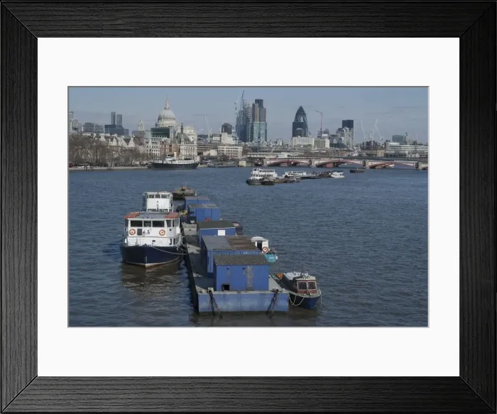 Framed Print : Thames view from Waterloo Bridge, London, SE1, England, 16 / 3 / 10. Creator: Ethel Davies; Davies Framed Print : Thames view from Waterloo Bridge, London, SE1, England, 16 / 3 / 10. Creator: Ethel Davies; Davies