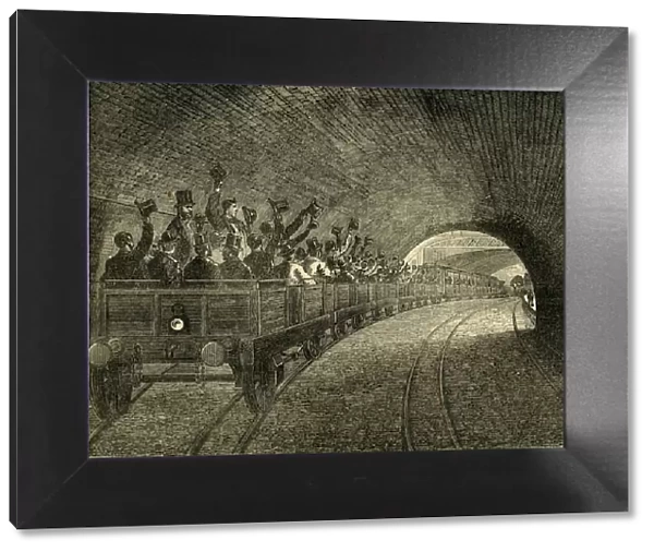 Trial Trip on the Underground Railway, 1863, (c1876). Creator: Unknown
