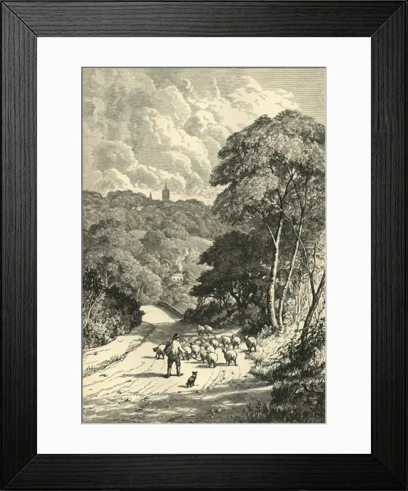 Framed Print : Hampstead, from the Kilburn Road, c1876. Creator: Unknown Framed Print : Hampstead, from the Kilburn Road, c1876. Creator: Unknown