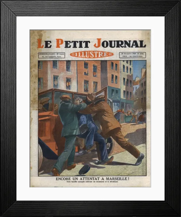 Framed Print : Another attack in Marseille!, 1929. Creator: Unknown Framed Print : Another attack in Marseille!, 1929. Creator: Unknown