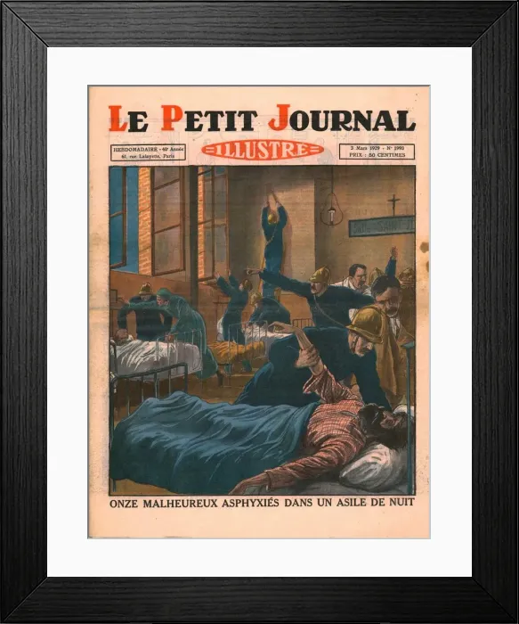 Framed Print : Eleven unfortunates asphyxiated in a night shelter, 1929. Creator: Unknown Framed Print : Eleven unfortunates asphyxiated in a night shelter, 1929. Creator: Unknown