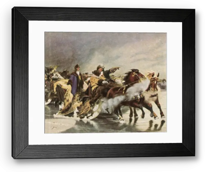 Framed Print : The Great Elector crossing the Curonian Lagoon, January 1679, (1936). Creator: Unknown Framed Print : The Great Elector crossing the Curonian Lagoon, January 1679, (1936). Creator: Unknown