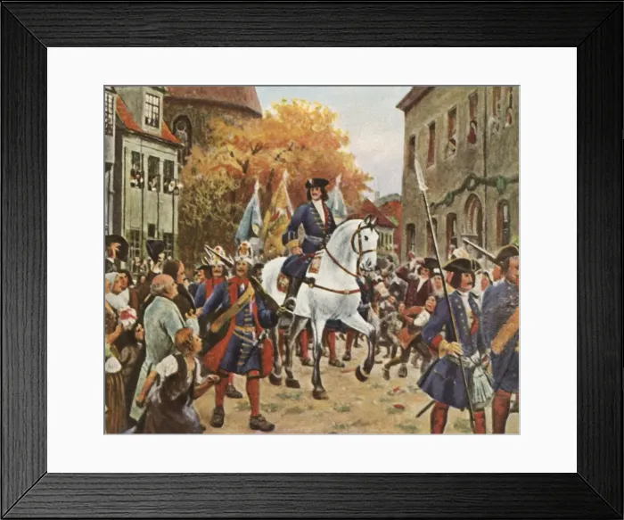 Framed Print : Entry of Prince Leopold I into Dessau after the War of the Spanish Succession, 1712, (1936) Framed Print : Entry of Prince Leopold I into Dessau after the War of the Spanish Succession, 1712, (1936)