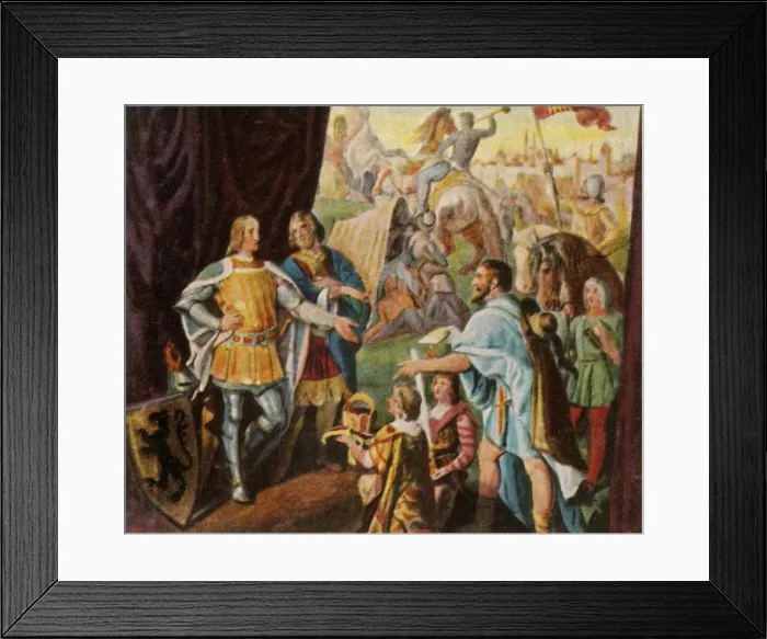 Framed Print : Rudolf of Habsburg receives the news of his election as king of Germany, 1273, (1936) Framed Print : Rudolf of Habsburg receives the news of his election as king of Germany, 1273, (1936)