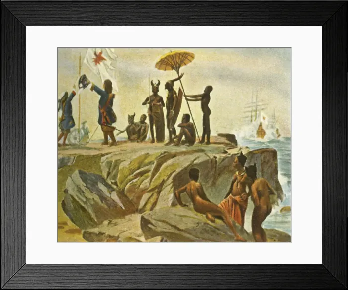 Framed Print : Building colonies on the African coast, 1 January 1683, (1936). Creator: Unknown