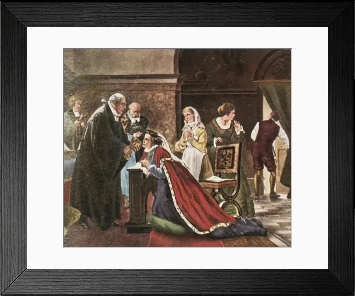 Framed Print : Electress Elisabeth takes communion after the protestant service, (1936). Creator: Unknown Framed Print : Electress Elisabeth takes communion after the protestant service, (1936). Creator: Unknown
