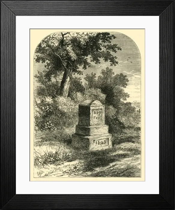 Framed Print : Whittingtons Stone in 1820, (c1876). Creator: Unknown Framed Print : Whittingtons Stone in 1820, (c1876). Creator: Unknown