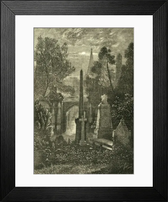 Framed Print : View in Highgate Cemetery, c1876. Creator: Unknown Framed Print : View in Highgate Cemetery, c1876. Creator: Unknown