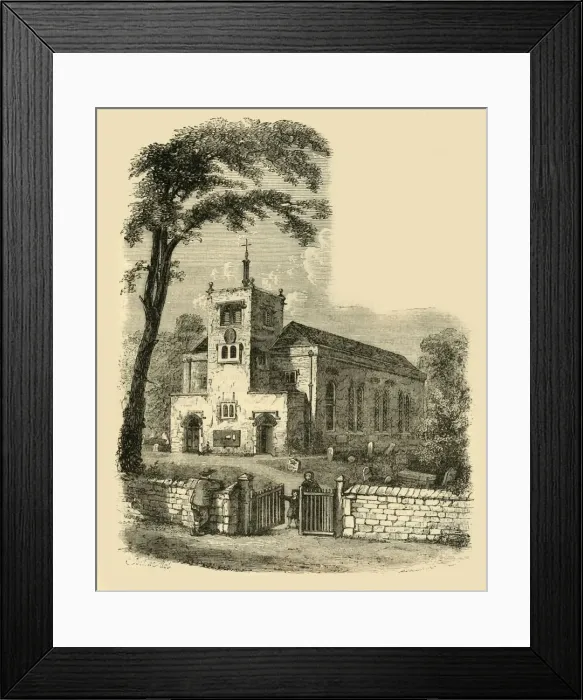 Framed Print : The Old Chapel, Highgate, 1830, (c1876). Creator: Unknown Framed Print : The Old Chapel, Highgate, 1830, (c1876). Creator: Unknown