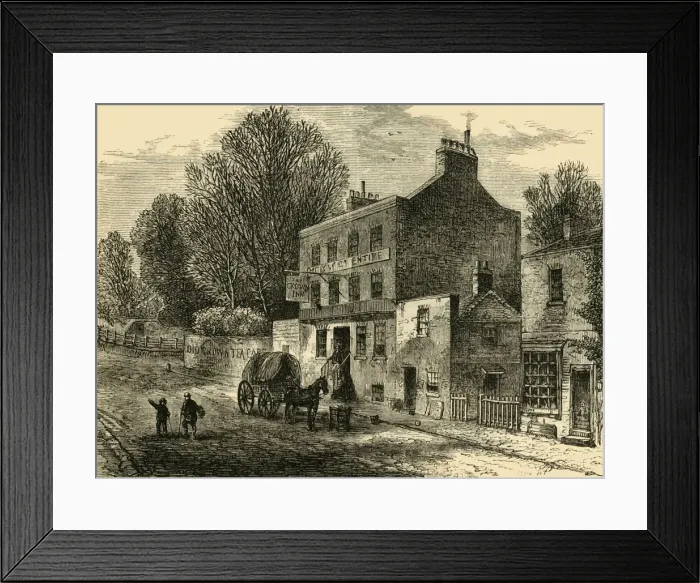 Framed Print : The Old Crown Inn, Highgate, 1830, (c1876). Creator: Unknown Framed Print : The Old Crown Inn, Highgate, 1830, (c1876). Creator: Unknown