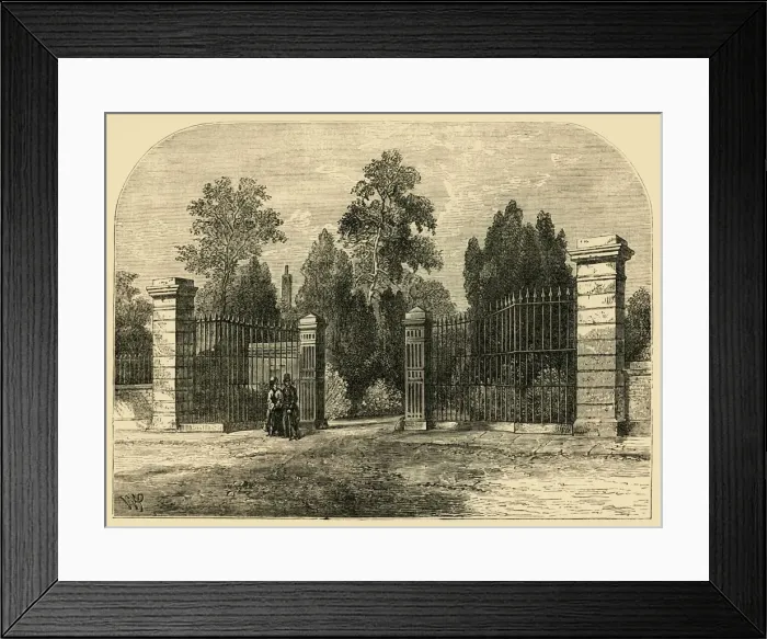 Framed Print : Entrance to Brompton Cemetery, c1876. Creator: Unknown Framed Print : Entrance to Brompton Cemetery, c1876. Creator: Unknown