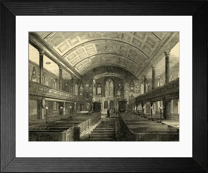 Framed Print : Interior of Kensington Church, 1850, (c1876). Creator: Unknown Framed Print : Interior of Kensington Church, 1850, (c1876). Creator: Unknown