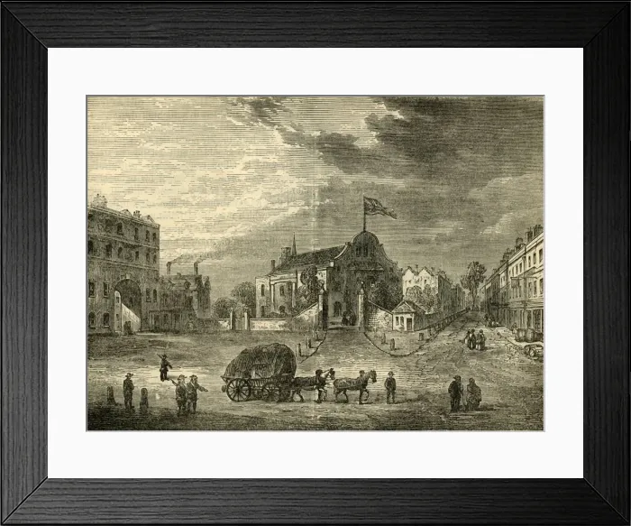 Framed Print : Old Kensington Church, about 1750, (c1876). Creator: Unknown Framed Print : Old Kensington Church, about 1750, (c1876). Creator: Unknown