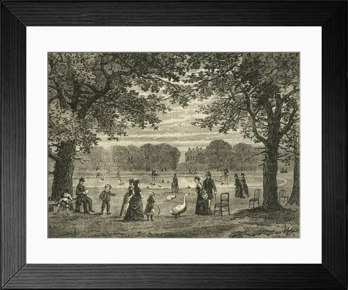 Framed Print : The Round Pond, Kensington Gardens, c1876. Creator: Unknown Framed Print : The Round Pond, Kensington Gardens, c1876. Creator: Unknown