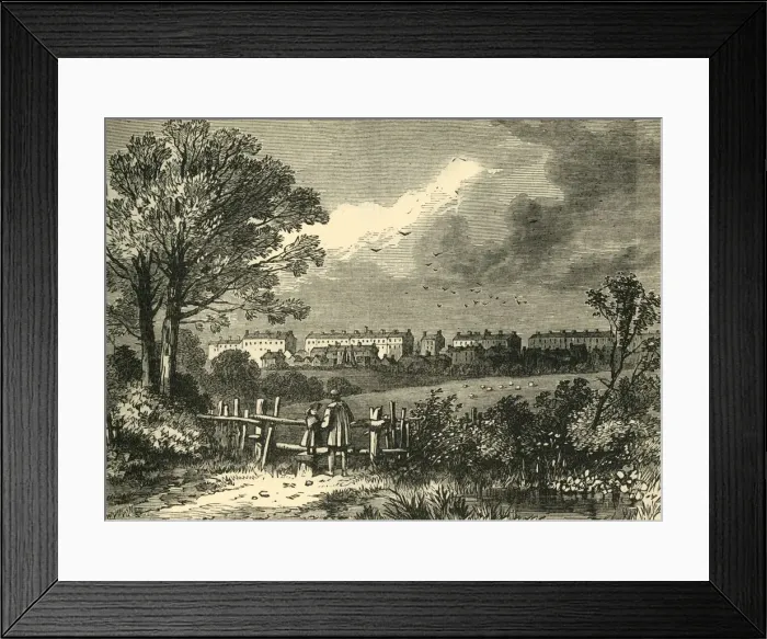 Framed Print : Camden Town, from the Hampstead Road, Marylebone, 1780, (c1876). Creator: Unknown Framed Print : Camden Town, from the Hampstead Road, Marylebone, 1780, (c1876). Creator: Unknown