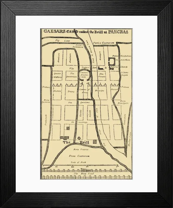 Framed Print : Dr. Stukeleys Plan of the Camp at St. Pancras, c1750, (c1876). Creator: Unknown Framed Print : Dr. Stukeleys Plan of the Camp at St. Pancras, c1750, (c1876). Creator: Unknown