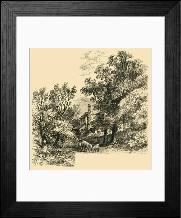 Framed Print : House at Craven Hill in 1760, (c1876). Creator: Unknown Framed Print : House at Craven Hill in 1760, (c1876). Creator: Unknown