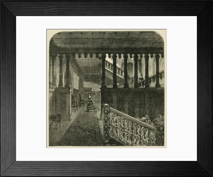 Framed Print : Grand Staircase, Holland House, c1876. Creator: Unknown Framed Print : Grand Staircase, Holland House, c1876. Creator: Unknown