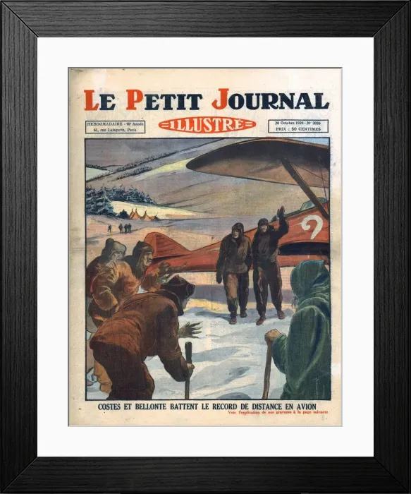 Framed Print : Costes and Bellonte beat the flying distance record, 1929. Creator: Unknown Framed Print : Costes and Bellonte beat the flying distance record, 1929. Creator: Unknown