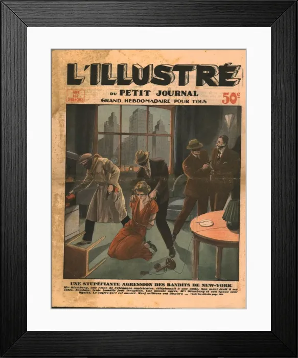 Framed Print : Shocking robbery by bandits in New York, 1932. Creator: Unknown Framed Print : Shocking robbery by bandits in New York, 1932. Creator: Unknown
