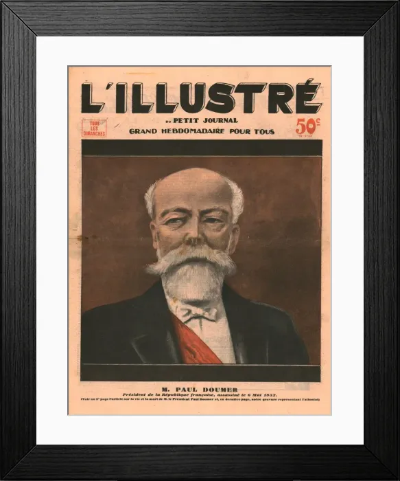Framed Print : Paul Doumer, President of the French Republic, assassinated on 6 May 1932. Creator: Unknown Framed Print : Paul Doumer, President of the French Republic, assassinated on 6 May 1932. Creator: Unknown