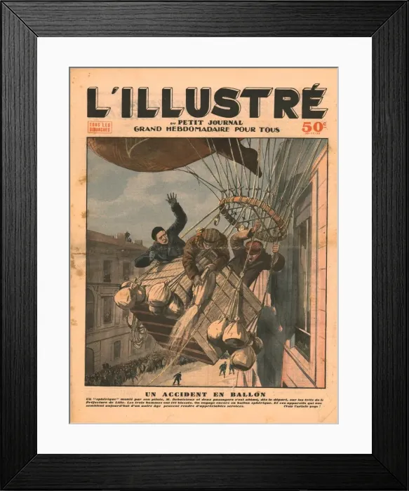 Framed Print : A ballooning accident, 1932. Creator: Unknown Framed Print : A ballooning accident, 1932. Creator: Unknown