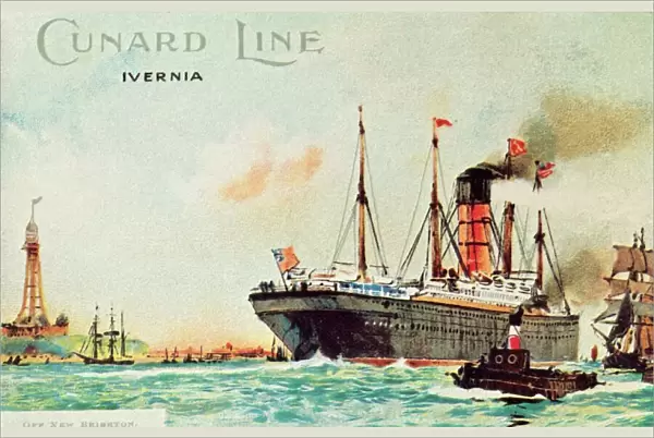 Cunard Line - Ivernia, off New Brighton, c1910. Creator: Unknown