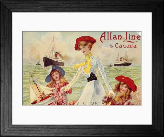 Framed Print : Allan Line to Canada, R. M. S. Victorian, c1910. Creator: Unknown Framed Print : Allan Line to Canada, R. M. S. Victorian, c1910. Creator: Unknown