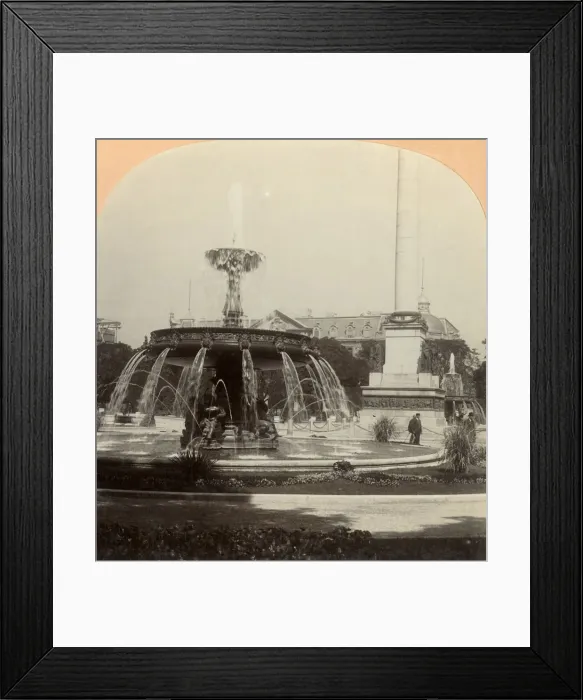 Framed Print : Royal Square, Fountain, Stuttgart, Germany, 1896. Creator: Keystone View Company