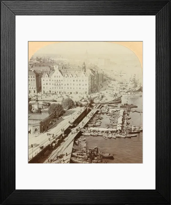 Framed Print : Harbor, Stockholm, Sweden, 1901. Creator: Keystone View Company Framed Print : Harbor, Stockholm, Sweden, 1901. Creator: Keystone View Company