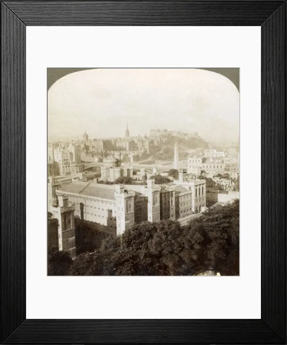 Framed Print : Edinburgh, from Calton Hill, S. W. to the Castle, over old burial ground, Scotland, 1902 Framed Print : Edinburgh, from Calton Hill, S. W. to the Castle, over old burial ground, Scotland, 1902