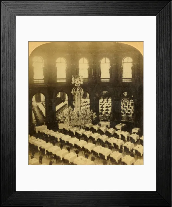 Framed Print : Dining Saloon, Grand Hotel, Paris, France, 1904. Creator: Bert Underwood Framed Print : Dining Saloon, Grand Hotel, Paris, France, 1904. Creator: Bert Underwood