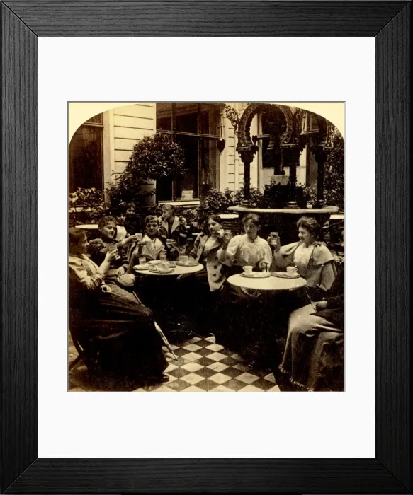 Framed Print : Refreshing - Unter den Linden Cafe, Berlin, Germany, 1894. Creator: Bert Underwood Framed Print : Refreshing - Unter den Linden Cafe, Berlin, Germany, 1894. Creator: Bert Underwood