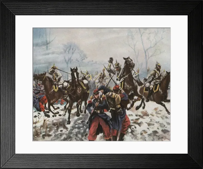 Framed Print : German cuirassiers at Poupry, 2 December 1870, (1936). Creator: Unknown Framed Print : German cuirassiers at Poupry, 2 December 1870, (1936). Creator: Unknown